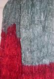 Tie Dye Red Grey Silk Dupatta Chunni Shawl Wrap #299
